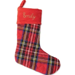 Red Plaid Quilted Personalized Stocking