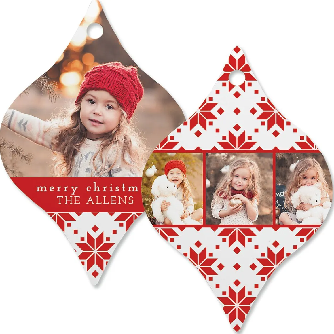 Red Sweater Photo Ornament – Tapered