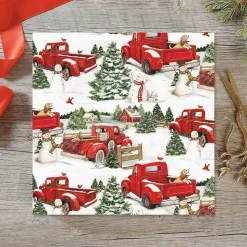 Red Truck & Snowmen Jumbo Rolled Gift Wrap