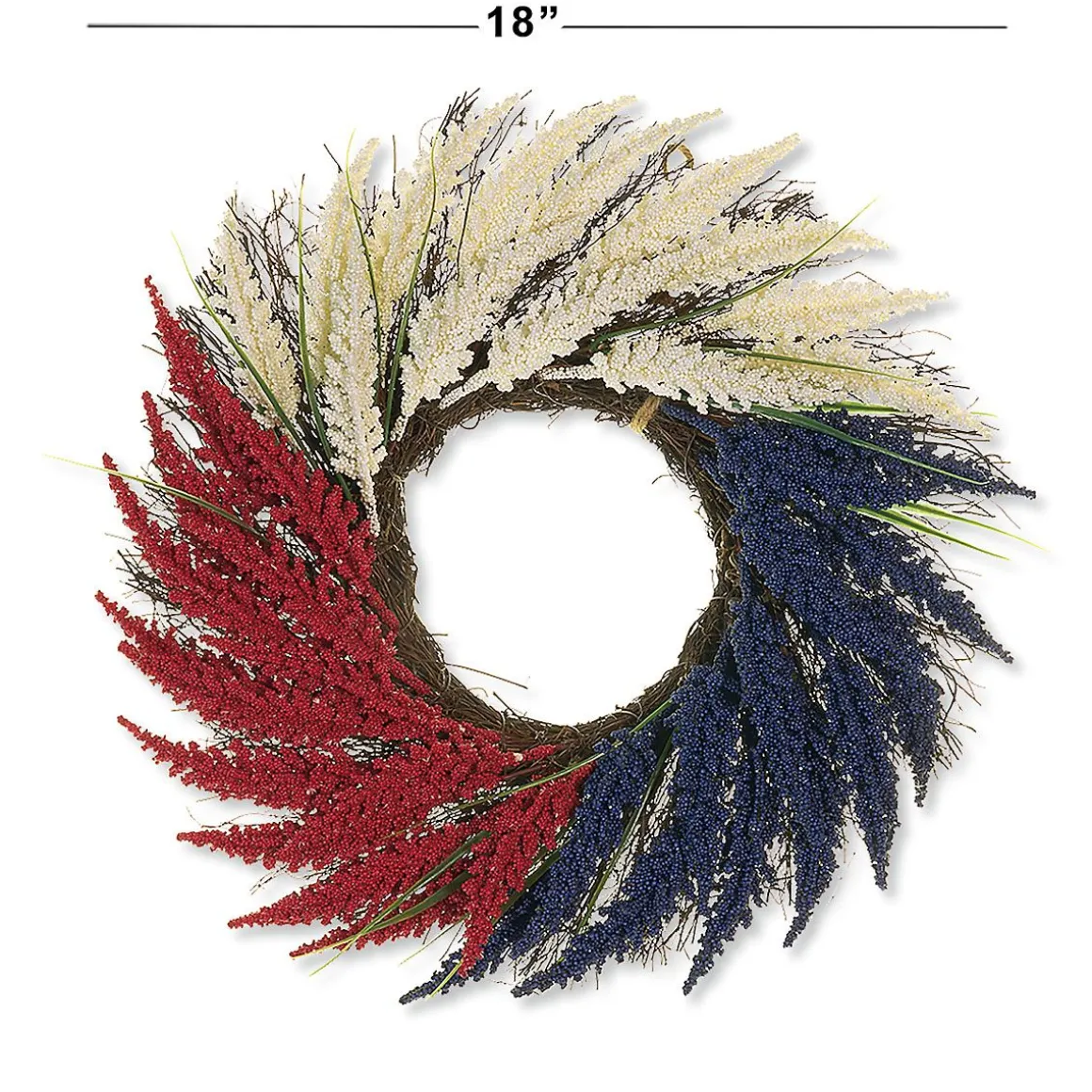 Red, White, and Blue Heather Wreath