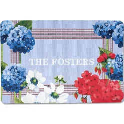 Red, White & Blooms Personalized Doormat