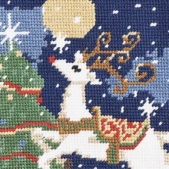 Reindeer Heirloom Needlepoint Personalized Christmas Stocking