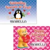 Reversible Valentine Placemat- Penguin/Bear