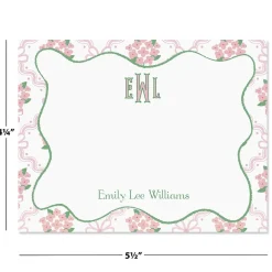 Ribbon Quatrefoil Personalized Correspondence Cards