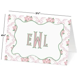 Ribbon Quatrefoil Personalized Note Cards