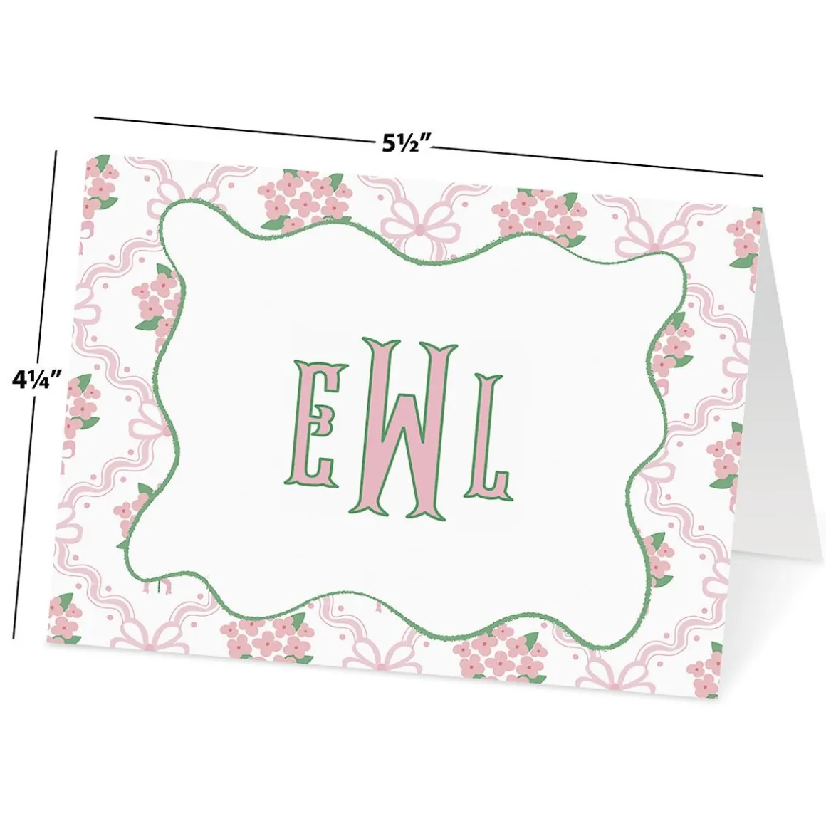 Ribbon Quatrefoil Personalized Note Cards
