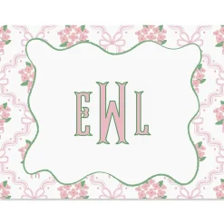 Ribbon Quatrefoil Personalized Note Cards