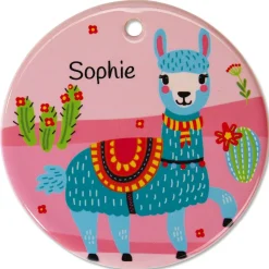Round Llama Ceramic Ornament