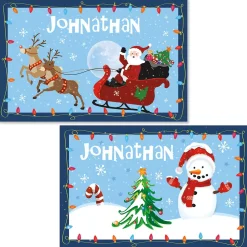 Santa and Sleigh Personalized Kids' Placemat