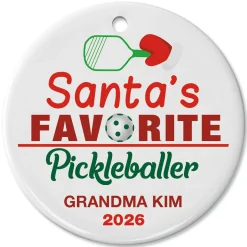 Santa's Favorite Pickle-Baller Personalized Christmas Ornament