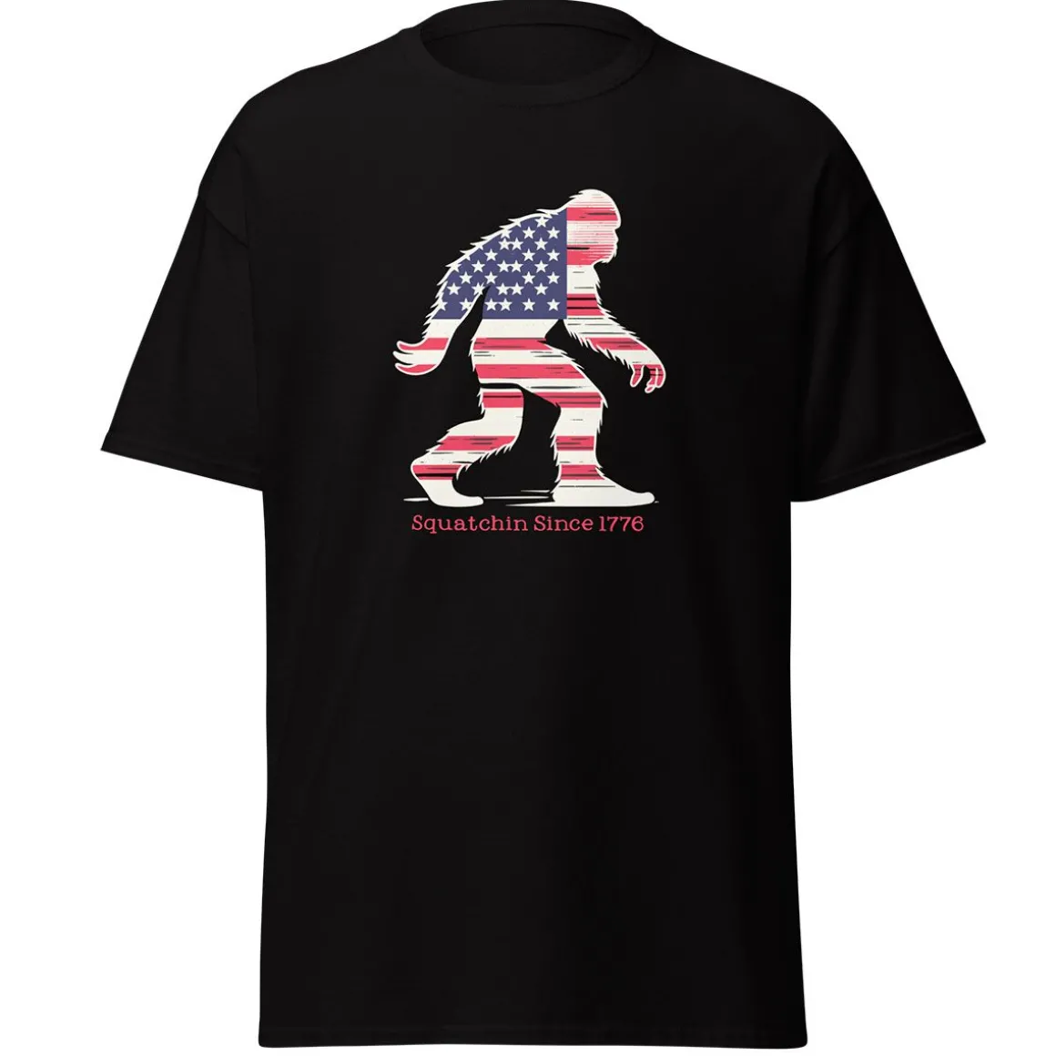 Sasquatch Outline Black Adult T-Shirt