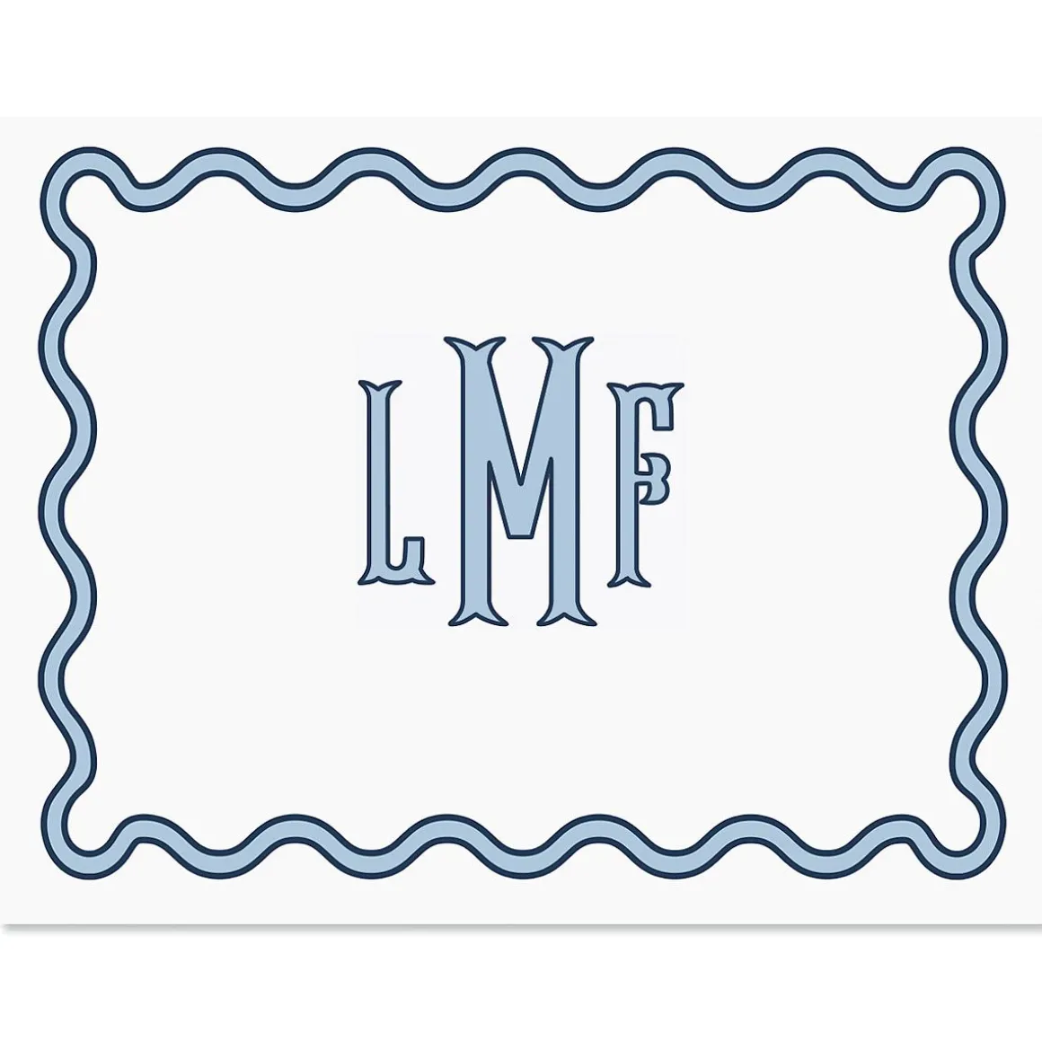 Scalloped Monogram Note Cards