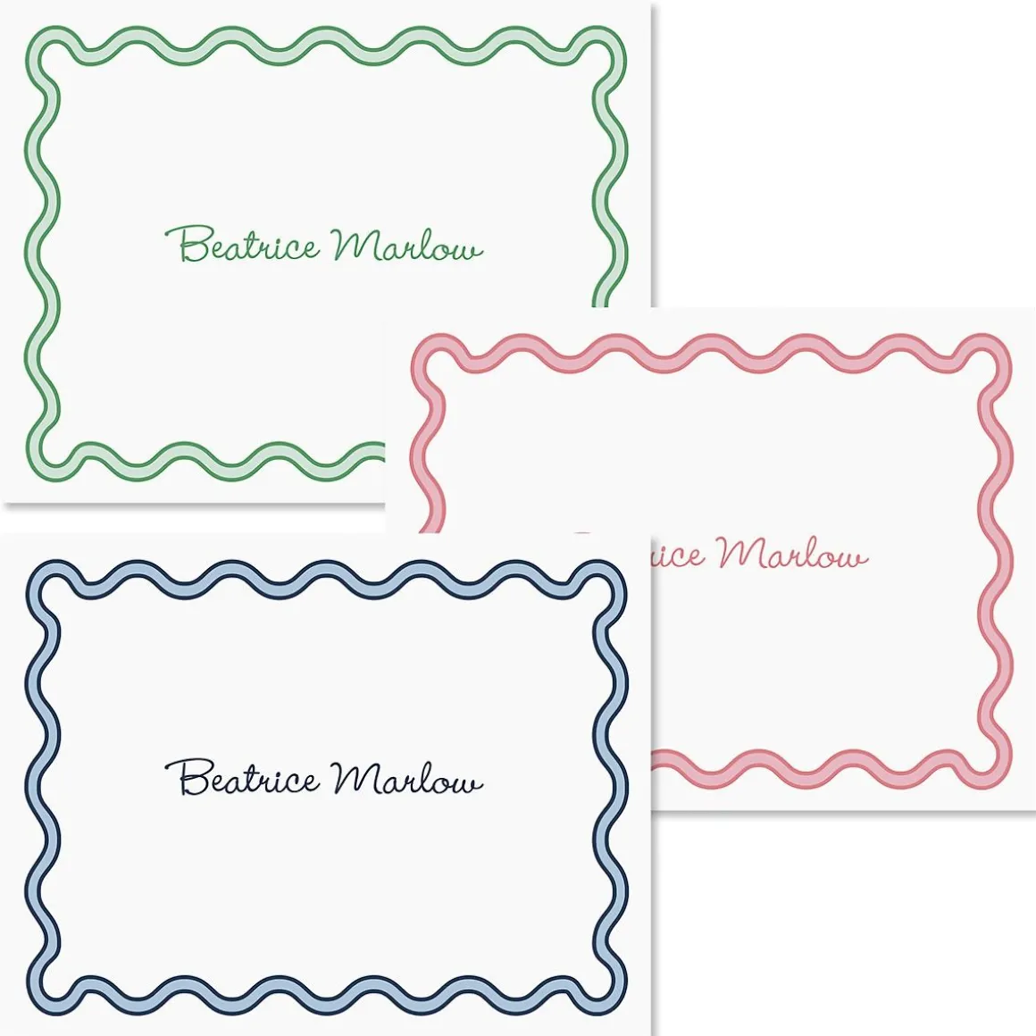 Scalloped Personalized Note Cards