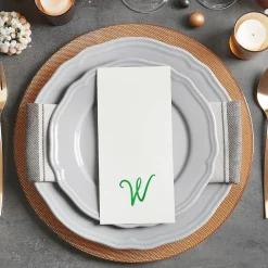 Script Initial Foil Stamped Disposable Hand Towels