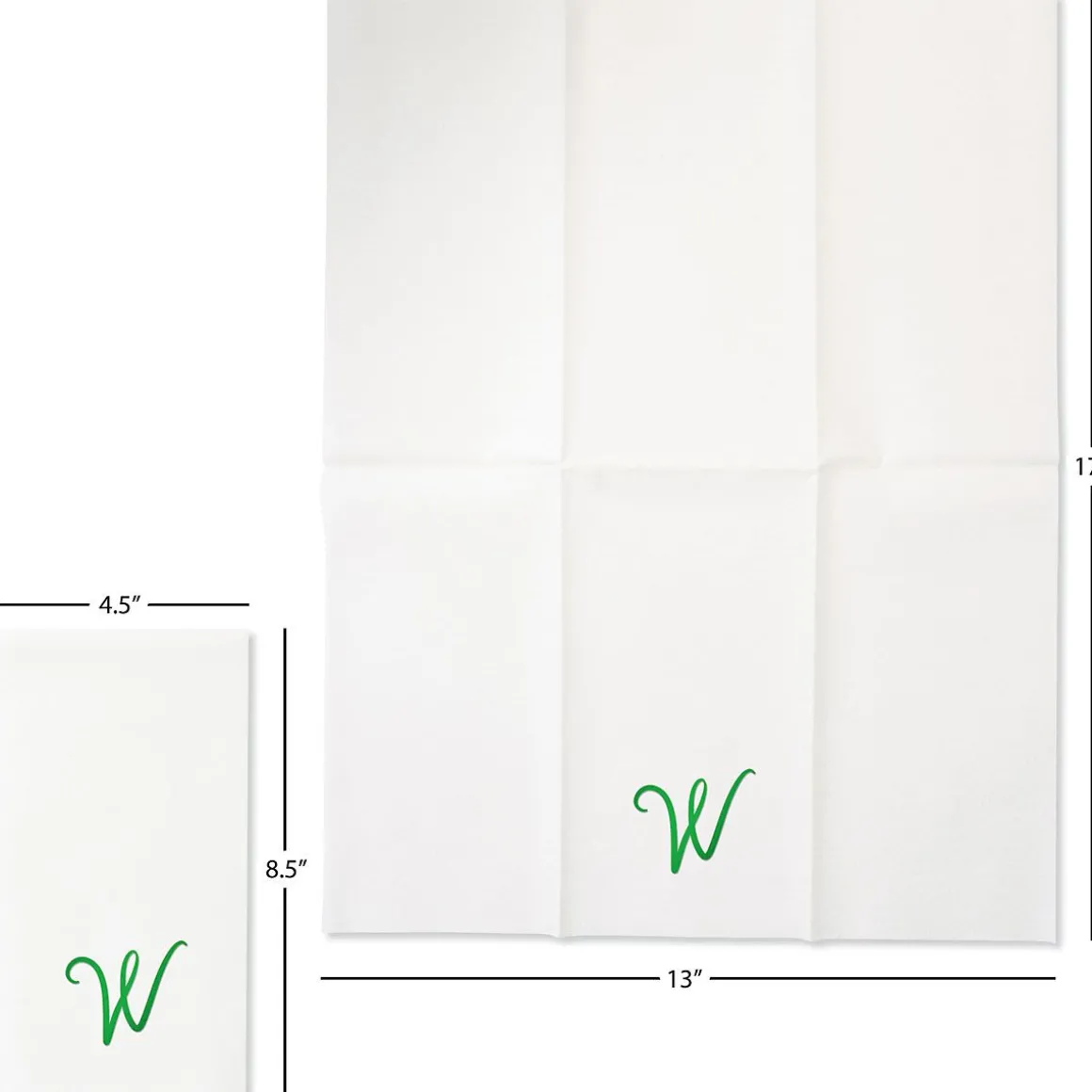 Script Initial Foil Stamped Disposable Hand Towels
