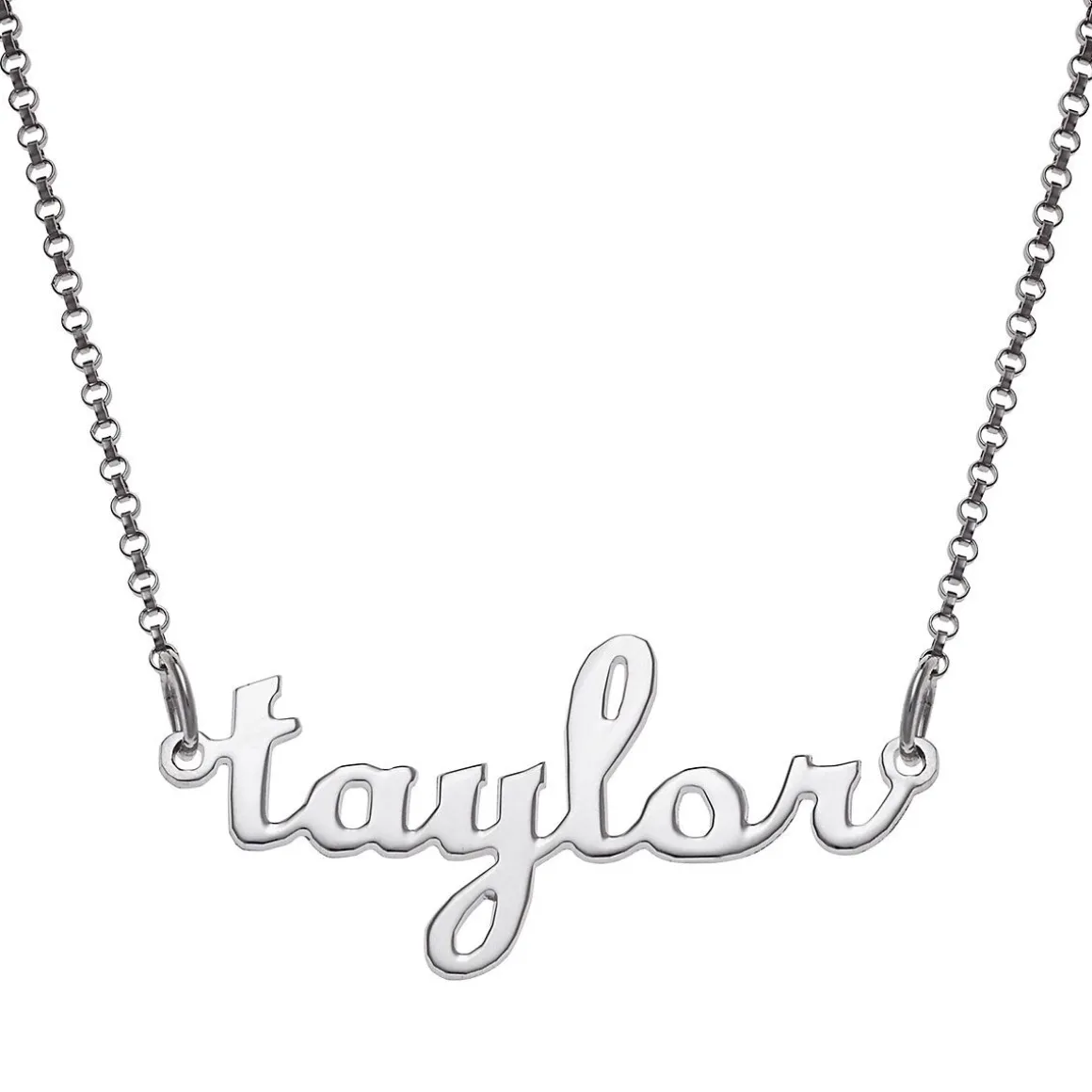 Script Lowercase Name Sterling Silver Necklace