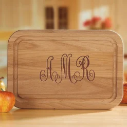 Script Monogram Personalized Wood Cutting Board