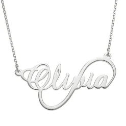 Script Name Sterling Silver Infinity Necklace