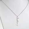 Script Name Sterling Silver Vertical Lowercase Necklace