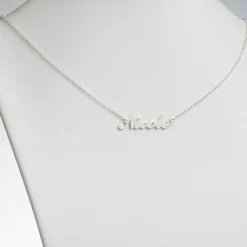 Script Name with Outline Sterling Silver Necklace