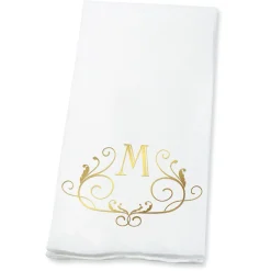 Scroll Initial Foil Stamped Disposable Hand Towels