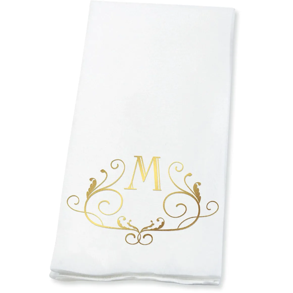 Scroll Initial Foil Stamped Disposable Hand Towels