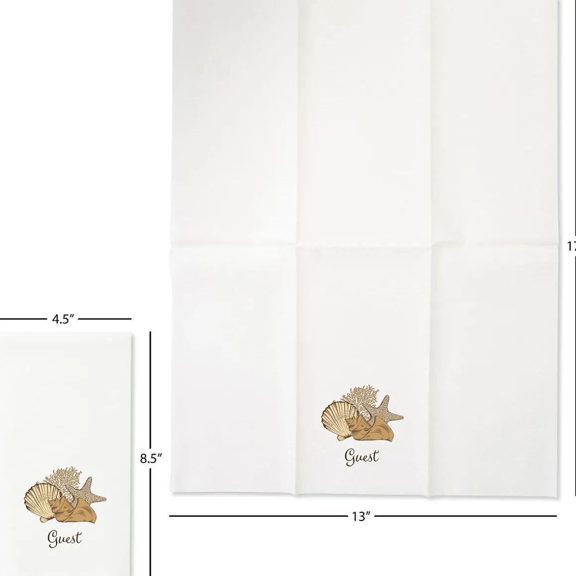 Seashells Disposable Hand Towels