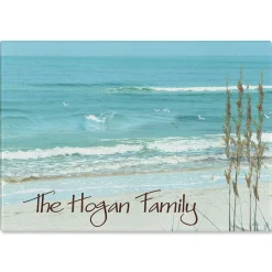 Seashore Personalized Glass Cutting Board