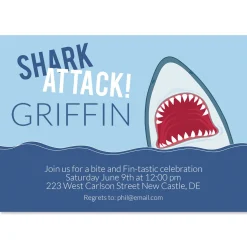 Shark Attack Birthday Personalized Invitations
