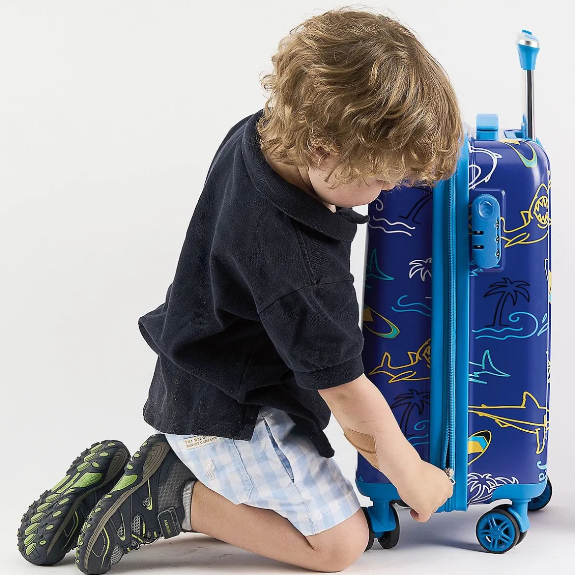 Sharks Personalized Hard Shell Rolling Luggage for Kids