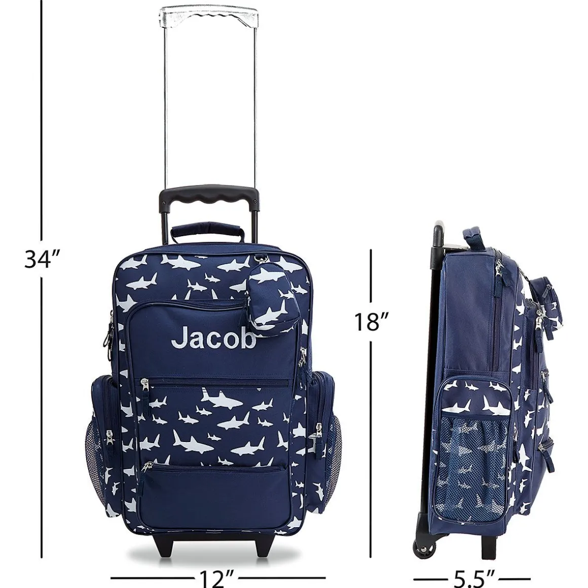 Sharks Personalized Rolling Luggage