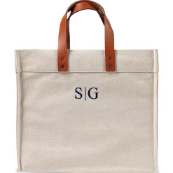 Signature Canvas Tote with Initial Line