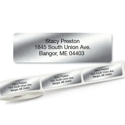 Silver Foil Standard Rolled Address Labels