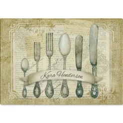 Silverware Personalized Glass Cutting Board