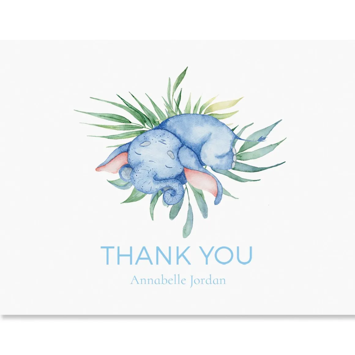 Sleeping Elephant Personalized Thank You Cards