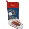 Sleigh & Reindeer Heirloom Needlepoint Personalized Christmas Stocking