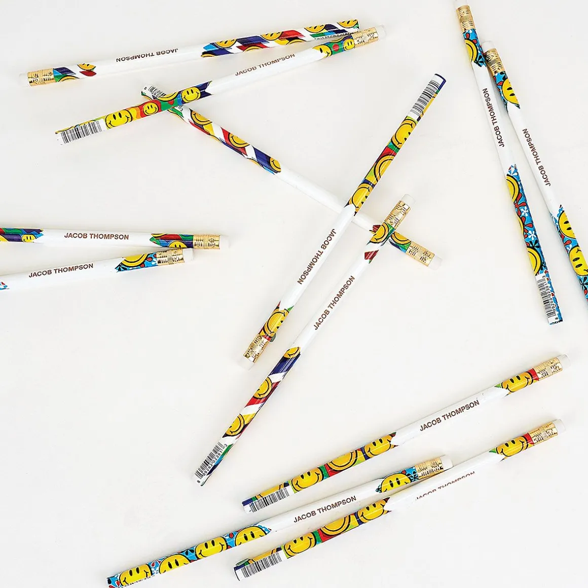 #2 Smiley Faces Personalized Hardwood Pencils