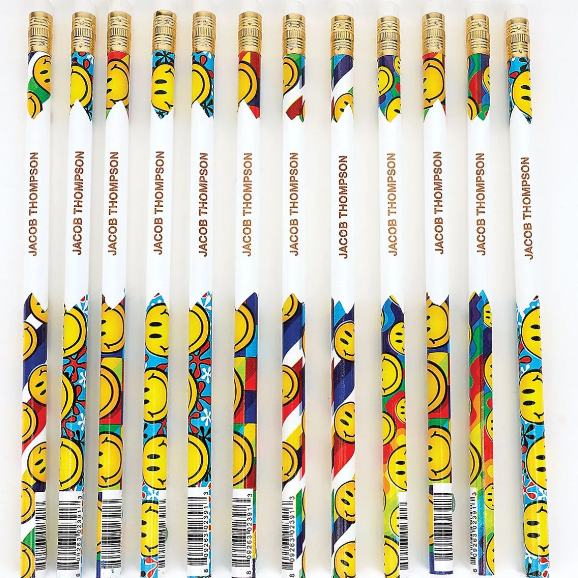 #2 Smiley Faces Personalized Hardwood Pencils