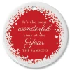Snow Confetti Personalized Ornament Circle