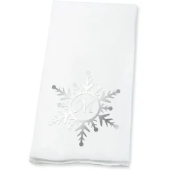 Snowflake Initial Foil Stamped Disposable Hand Towels