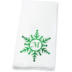 Snowflake Initial Foil Stamped Disposable Hand Towels