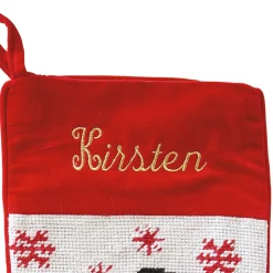 Snowman Heirloom Needlepoint Personalized Christmas Stocking