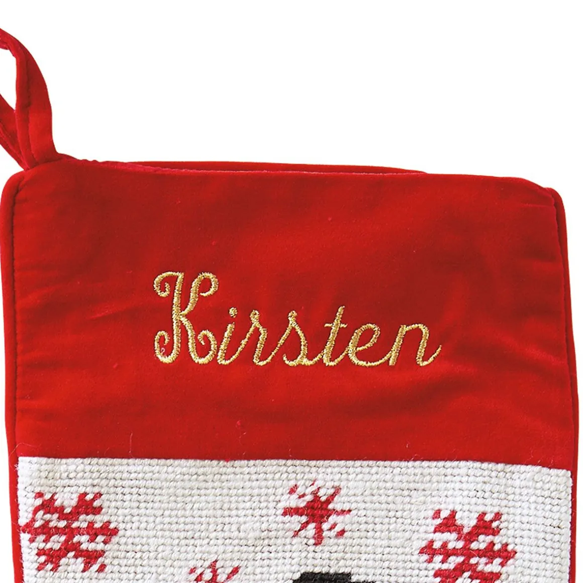 Snowman Heirloom Needlepoint Personalized Christmas Stocking