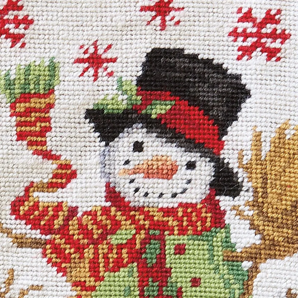 Snowman Heirloom Needlepoint Personalized Christmas Stocking