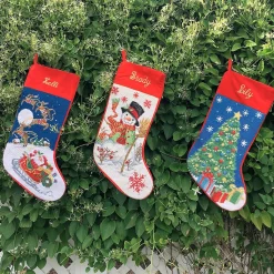 Snowman Heirloom Needlepoint Personalized Christmas Stocking
