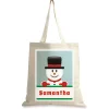 Snowman Holiday Personalized Canvas Tote