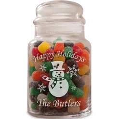 Snowman Personalized Treat Jar