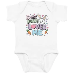 Some Bunny Loves Me Baby Bodysuit Romper