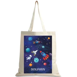 Space Personalized Canvas Tote