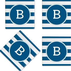 Stripe Personalized Ceramic Coasters